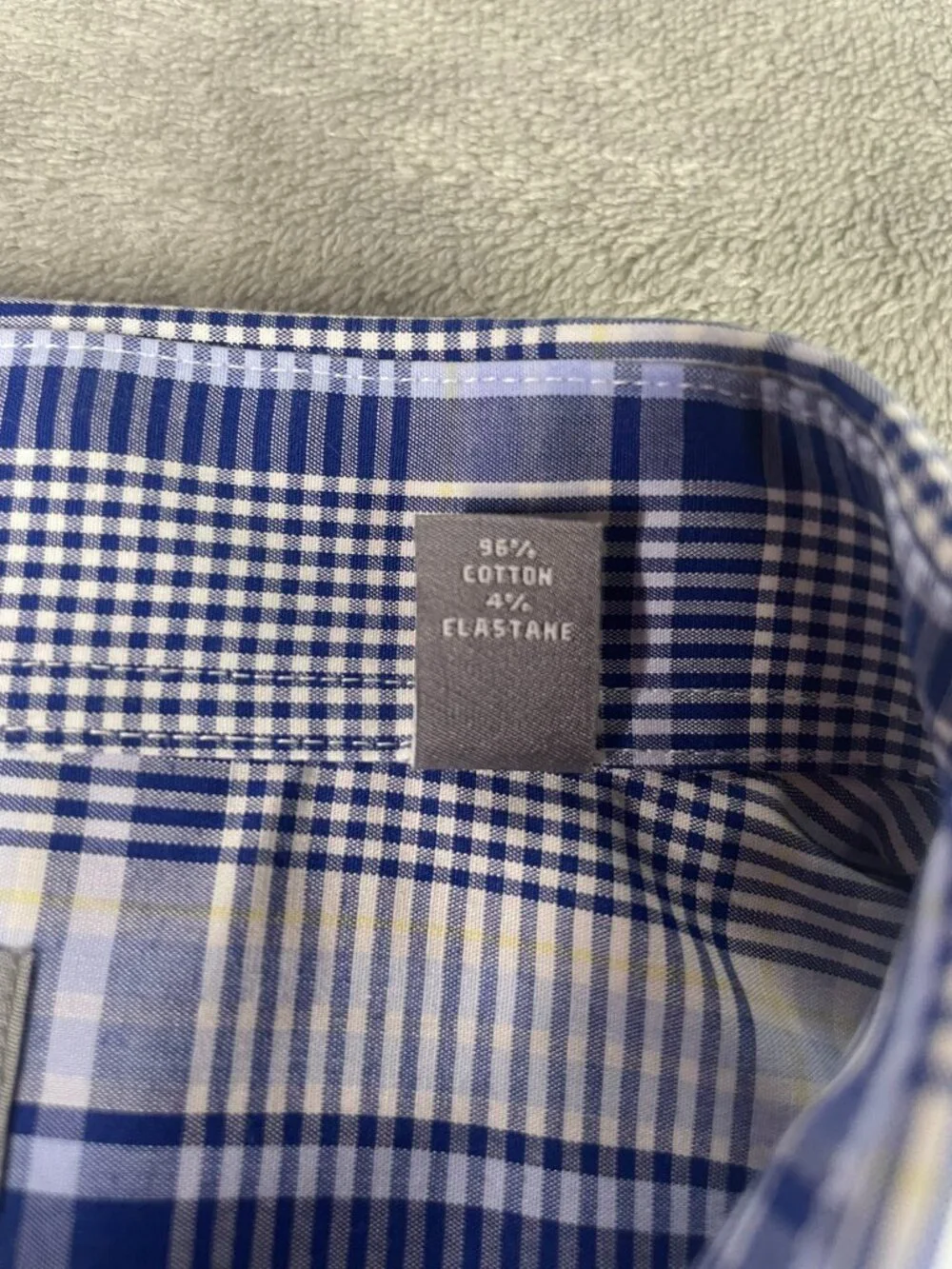 Michael Kors Men's XL Blue Plaid Airsoft Stretch Button Down Shirt Regular Fit